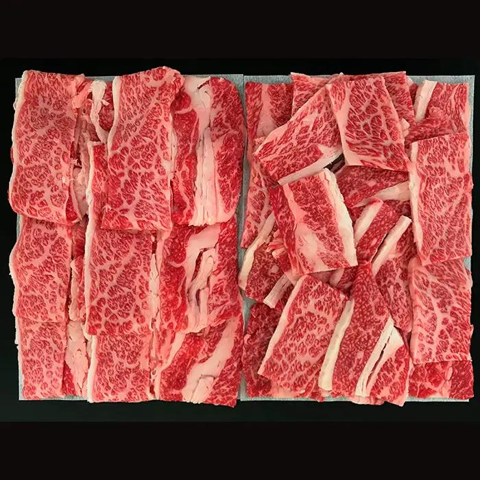 山形市で育った黒毛和牛カルビすき焼、焼肉セット(２種)750g FZ19-487