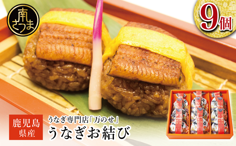 【鹿児島県産 鰻】万のせうなぎお結び9個 国産 ウナギ 鰻 オニギリ 冷凍おにぎり 蒸しおむすび ご飯 鹿児島県産米 小分け 簡単調理 おかず お惣菜 南さつま市 贈り物 ギフト 贈答用