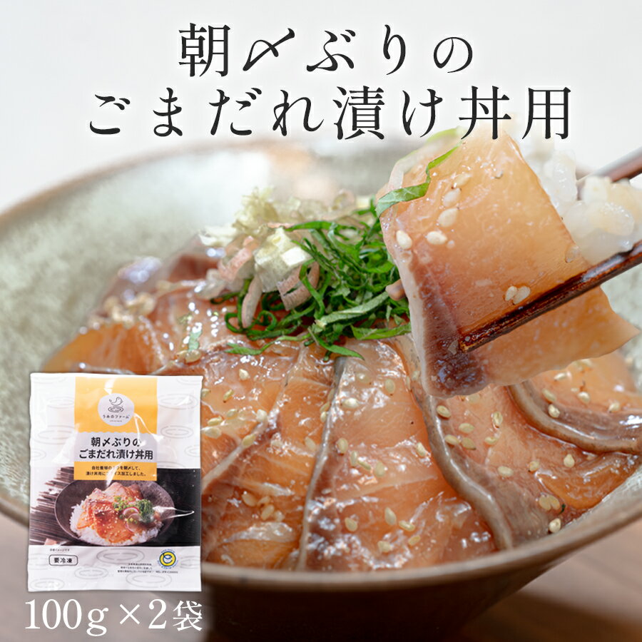 【ふるさと納税】朝〆ぶり ごまだれ漬け丼用 100g×2袋 養殖 ブリ 鰤 海鮮 小分け 冷凍 簡単調理 新鮮 海鮮丼 家庭用 晩酌 高知県産 産地直送 おすすめ 人気 贈答 配達日指定可 高知県 大月町 うみのファーム