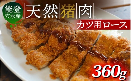 奥能登 穴水産 天然猪肉 ロース カツ用 120g × 3枚 計360g