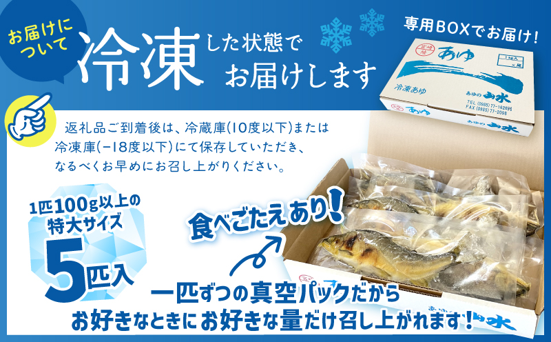 鮎の塩焼き5匹（冷凍）