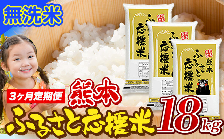 
            【3ヶ月定期便】米 無洗米 家庭用 熊本 ふるさと応援 定期便 米  18kg《申込み翌月から発送》 熊本県産 白米 精米 山江村 ブレンド米 国産 おうちご飯 予約 返礼品 発送 配送 SDGs わけあり むせんまい お米 おこめ
          