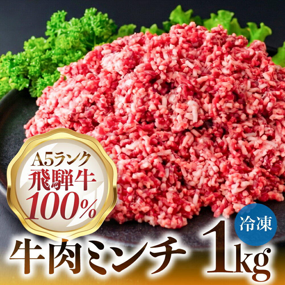 【ふるさと納税】A5ランク飛騨牛100％ミンチ1kg/ 食品 精肉 肉加工品 牛肉 牛すじ 冷凍 牛 飛騨牛 和牛 国産 ミンチ 牛肉100% ハンバーグ ひき肉 挽肉