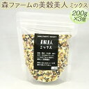 【ふるさと納税】森ファームの美穀美人 ミックス 200g×3個｜健康 国産 ヘルシー 食物繊維 ブレンド 雑穀米 オーガニック 米 おいしい 便利 簡単 産地直送 ギフト 贈答 プレゼント ご褒美 600g 茨城 古河市 贈り物 お祝 ご褒美 記念日 景品 _BI98