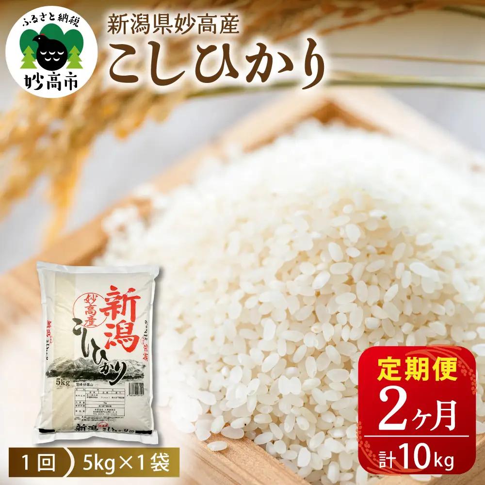 【2026年6月下旬発送】【定期便】令和7年産 新潟県妙高産コシヒカリ5kg×2回計10kg