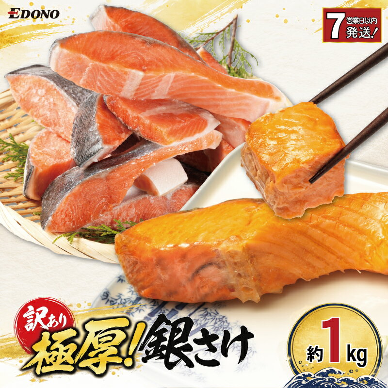 【ふるさと納税】 【スピード配送】 訳あり 極厚 銀さけ 約 1kg 厚切り 厚切 塩さけ 塩鮭 銀鮭 さけ 鮭 サーモン 鮭カマ 切り身 規格外 わけあり 冷凍 バラ凍結 小分け ギフト お取り寄せ おかず ふるさと納税鮭 ふるさと納税 送料無料 千葉県 銚子市 株式会社エドノフーズ