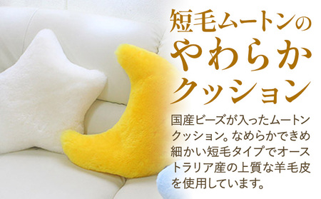 ムートン ビーズクッション 星 ネイビー 40cm × 40cm 1個 有限会社クラフトワークス 《30日以内に出荷予定(土日祝除く)》大阪府 羽曳野市 インテリア 羊 羊毛 