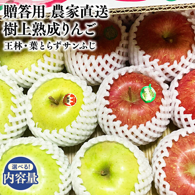 【ふるさと納税】≪内容量が選べる≫11～12月発送! 青森県産 樹上熟成 王林・葉とらずサンふじ 約3kg 約5kg 【青森県 平川市 ゆうりんりんご園】青森りんご りんご リンゴ 林檎 おうりん さんふじ サンフジ 果物 くだもの フルーツ レビューキャンペーン