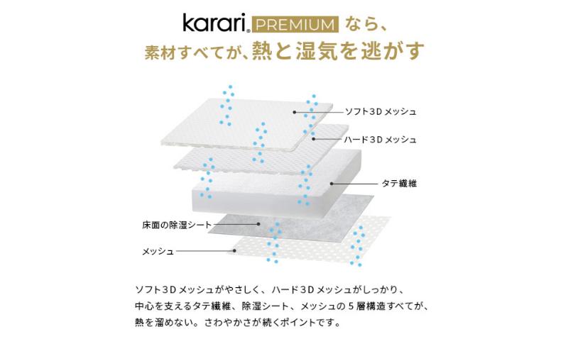 フトンマットレス karari PREMIUM カラリプレミアム シングル S マットレス リネン 通気性 寝心地 睡眠 独自構造 快適 固め フローリング 東京都 大田区