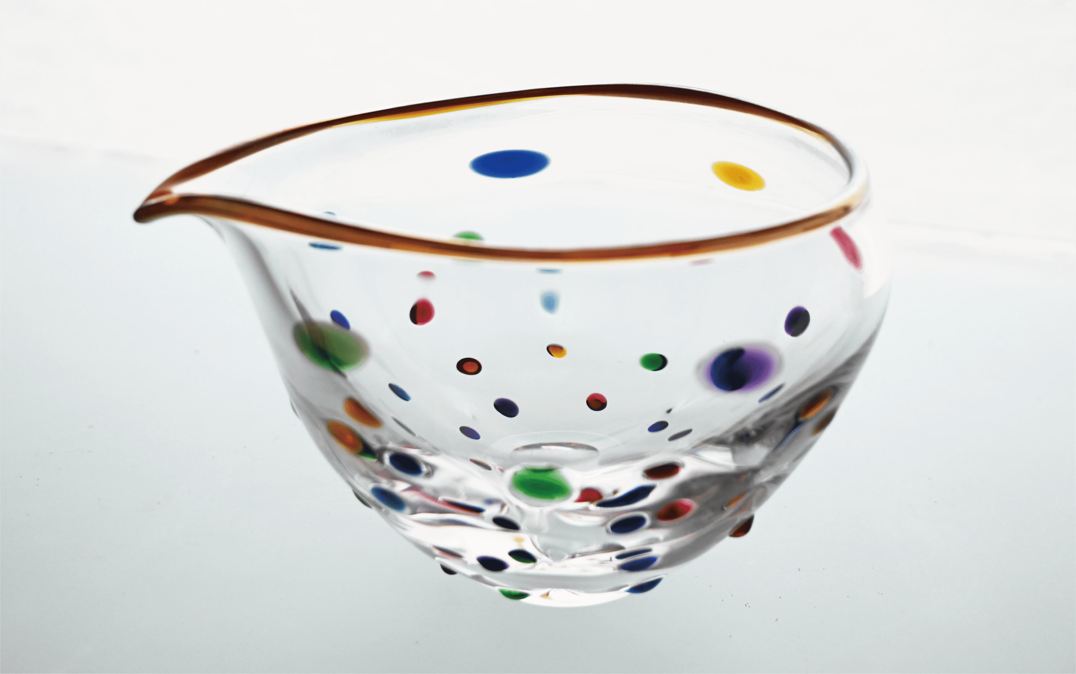 水玉片口盃セット(宮澤ガラス/077-1325) 酒器 ぐい呑み 徳利 おちょこ 日本酒 調味料入れ ドレッシング