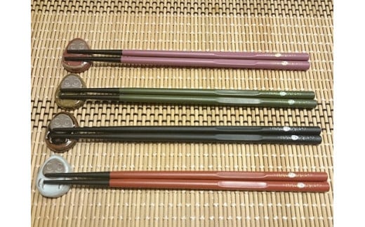 縁起箸「あげだるま箸（緑）+だるま箸置き（緑）」1セット [A-027007]