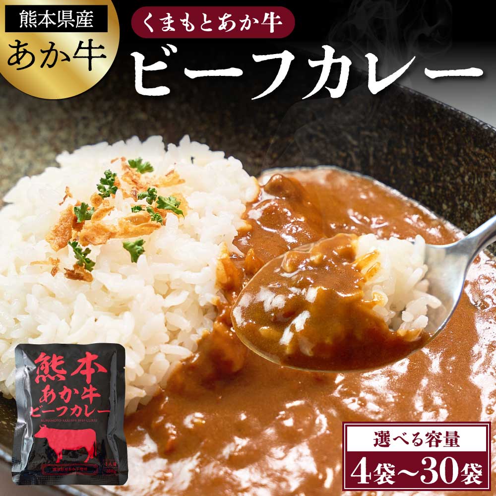 【ふるさと納税】熊本県産あか牛使用 くまもとあか牛 ビーフカレー【選べる容量】4人前 10人前 15人前 30人前 1袋 160g カレー レトルトカレー ビーフカレー あか牛カレー あか牛 あかうし 赤牛 惣菜 レトルト 簡単調理 時短 備蓄 常備 長期保存 送料無料 亀井通産株式会社