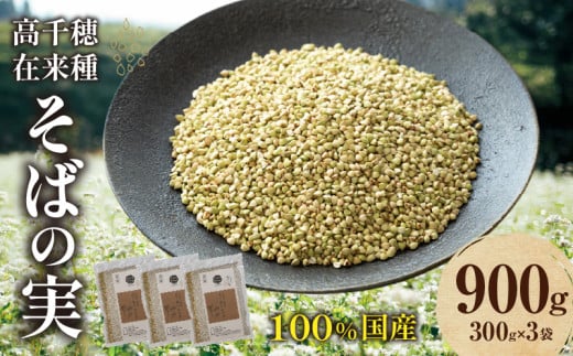高千穂 有機栽培《そばの実》  300g×3袋 | そば お蕎麦 高千穂在来種 国産 国産そばの実 高千穂町産 そばがき お菓子作り アレンジ 料理 そばの実ごはん 加工品 普段使い 在来種100％ 石臼挽き むき実 ぬき実 お歳暮 常温配送 宮崎県 高千穂町 | _Tk033-017