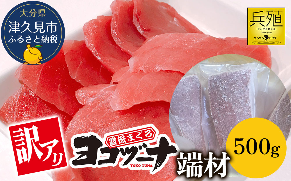 豊後まぐろ ヨコヅーナ 訳あり 端材 500g 鮪 マグロ かま 海鮮丼 希少部位 カマトロ 刺し身 BBQ 塩焼き 煮つけ 冷凍 漬け丼 大分県産 九州産 津久見市 国産