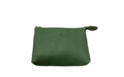 日本製 レザーポーチ グリーン 手作り ポーチ レザー 豚革 革 革製品 天然皮革 本皮 シンプル 九十九里レザーポーチ SDGs サスティナブル お出掛け お出かけ 日常使い 旅行 ギフト プレゼント ご褒美 誕生日 記念日 贈答 贈り物 送料無料 ふるさと納税 髙野縫製 ぬいざえもん メディア 千葉県 旭市