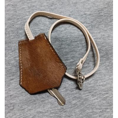 ふるさと納税 豊能町 キーカバー　大　ホースヘアー(馬革)・ブラウン