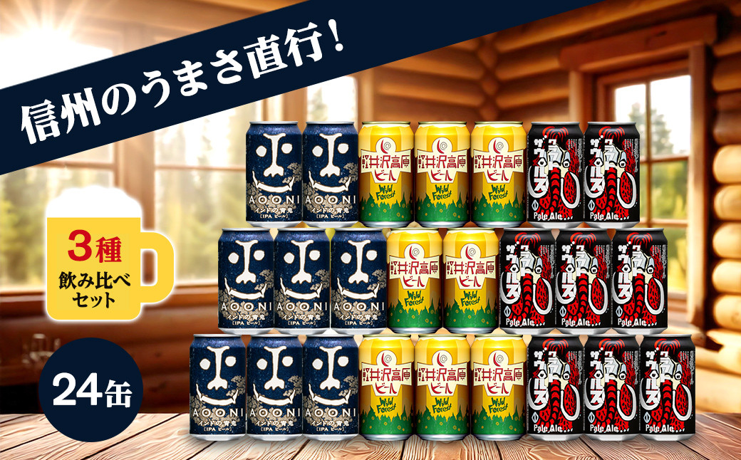 
            クラフトビール 350ml 3種24本 飲み比べ セット  【 ヤッホーブルーイング 青鬼 インドの青鬼 クラフトザウルス ペールエール 軽井沢高原ビール クラフトビール 地ビール 缶ビール ビール びーる 350 缶 24缶 長野 長野県 佐久市 】
          