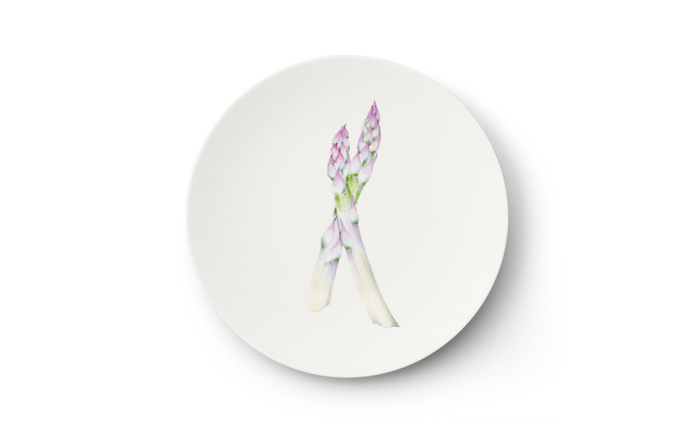 
【伊万里焼/畑萬陶苑】Restaurant MAISON（Paris）φ23.5cm Plate〈Asparagus〉
