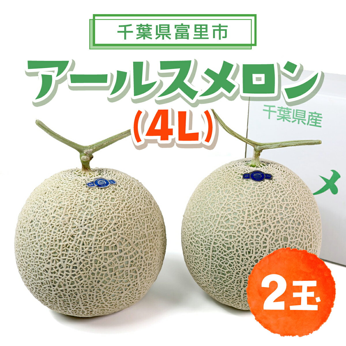 【ふるさと納税】【数量・期間限定】旬をお届け！アールスメロン 4L （2玉） / フルーツ 果物 メロン アールスメロン マスクメロン 高級 上品 網目 果物の王様 生産者限定 産地直送 ギフト 贈答 送料無料 期間限定 数量限定 JA JA富里 農協 千葉県産 富里市 TMF010