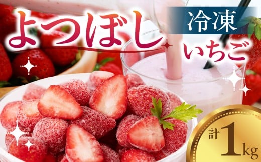 【母の日お届け】 冷凍いちご よつぼし 苺 1kg 冷凍 国産 豊橋産 真空パック 甘い ヘルシー 健康 おやつ おいしい デザート 手軽 ヨーグルト や シリアル に ビタミンC ポリフェノール 抗酸化 豊橋市 小分け 訳あり 簡易包装