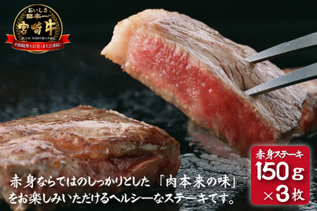 【DAS004・おためし特別提供品】宮崎牛赤身ステーキ　おためしファミリーパック