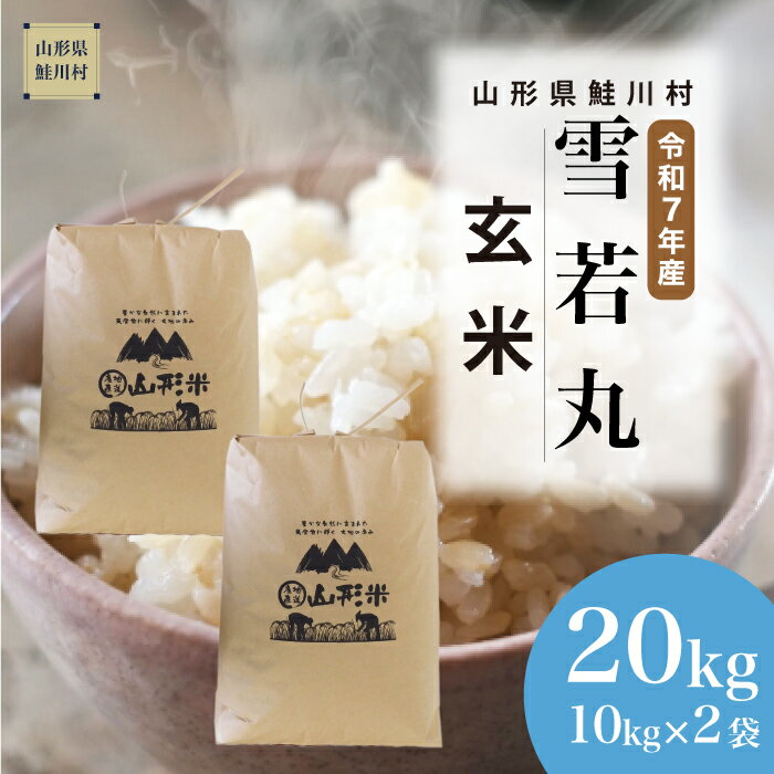 【ふるさと納税】＜令和7年産米＞ 鮭川村 雪若丸 【玄米】 20kg （10kg×2袋）＜配送時期選べます＞