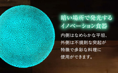 ルミナスシリーズ プレート (大) グリーン 【暗闇に輝く、卓上の新たな魔法】 多治見市 / 丸モ高木陶器  ガラス 皿 食器 化粧箱入り[TBA214]
