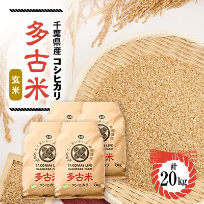 ふるさと納税 多古町 新米【令和7年産】たこまいらいふ萩原農場の多古米コシヒカリ(玄米)20kg