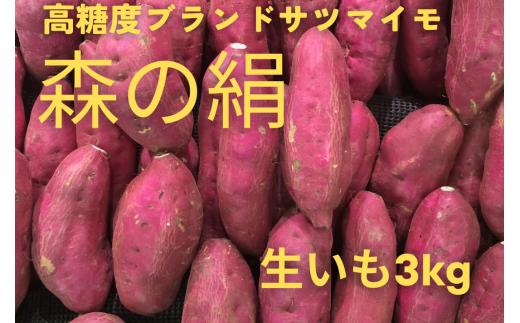 ブランドサツマイモ「森の絹」生イモ３kg【無農薬 高糖度 熟成 サツマイモ 生芋 さつまいも Ａ-24】