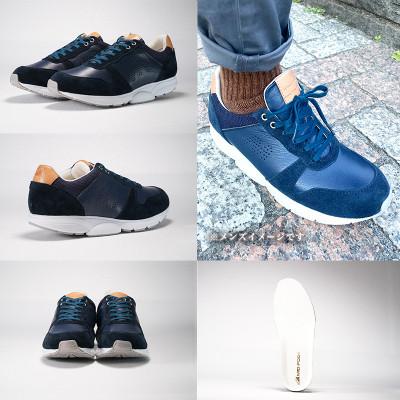 ふるさと納税 大和郡山市 ミッドフット 24.5cm NAVY(ネイビー) レザースニーカー 紳士靴 牛革 MF001JM |  | 01