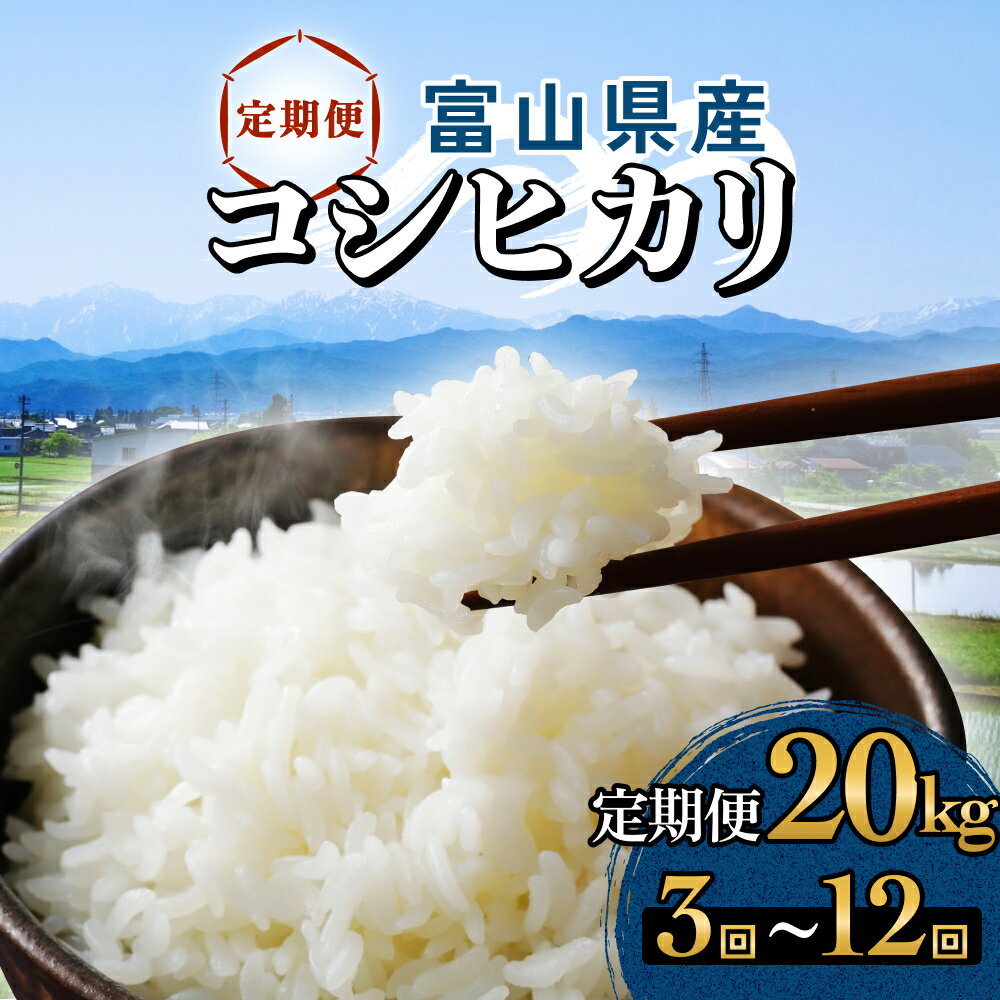 【ふるさと納税】【3回-12回定期便】富山県産 コシヒカリ 20kg 富山県 氷見市 米 コシヒカリ 定期便