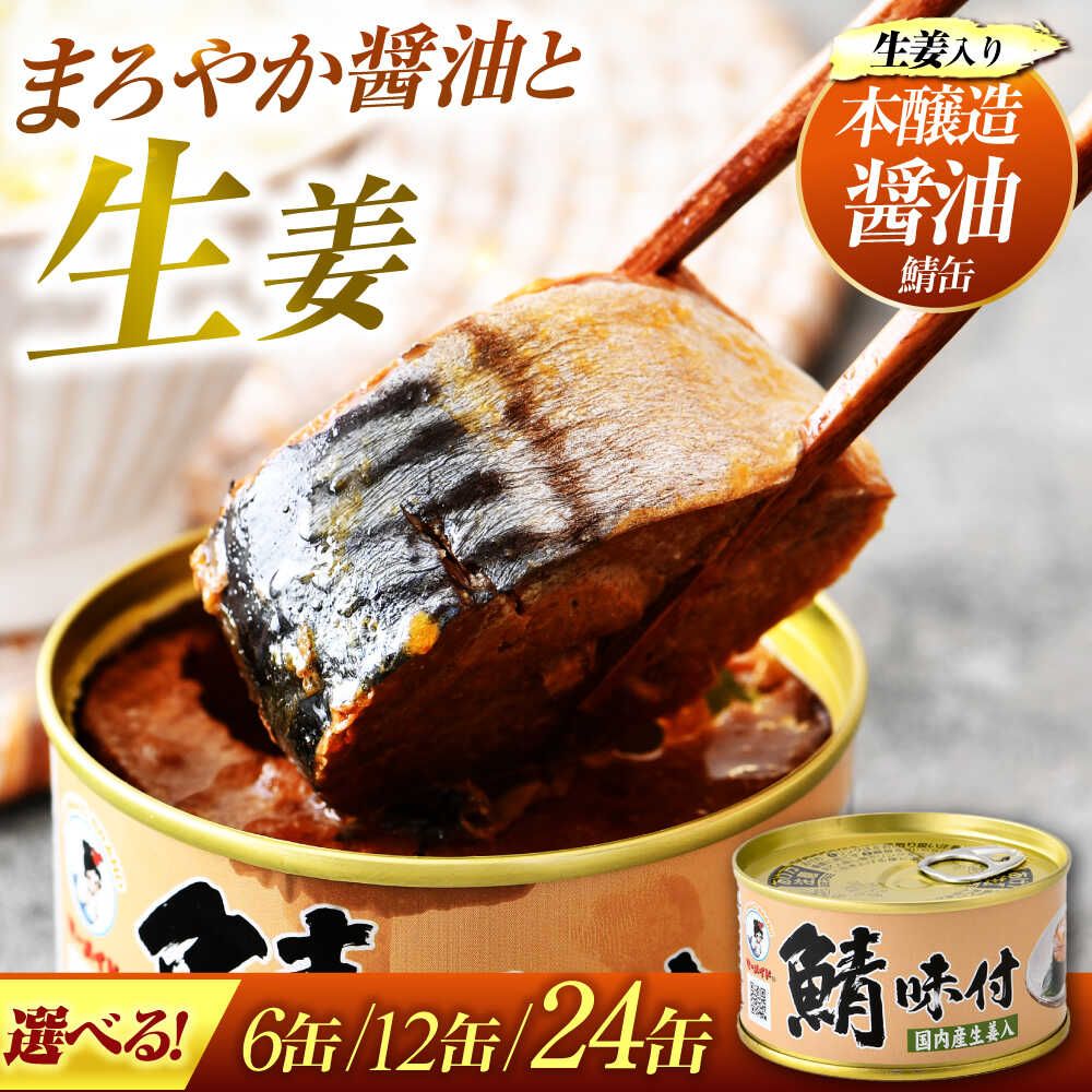 【ふるさと納税】【年内配送】【選べる缶数】鯖味付缶詰【生姜入】6缶/12缶/24缶 福井県小浜市 キャンプ アウトドア 酒の肴 おつまみ 保存食 [BFAB019]