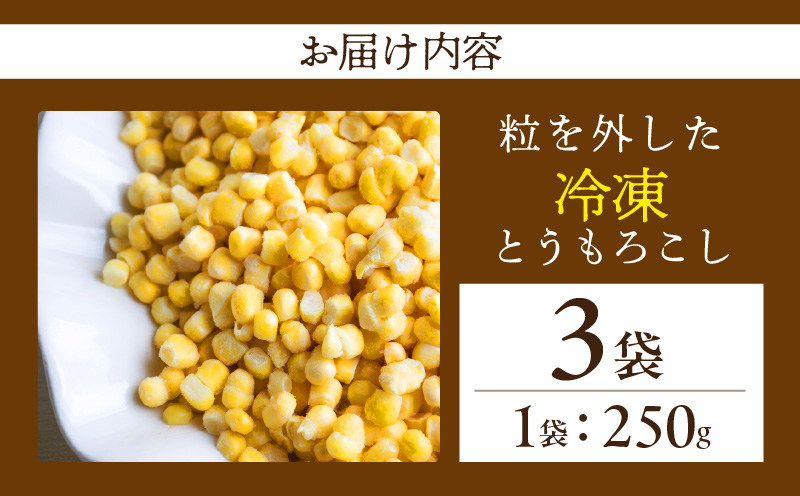   粒を外した冷凍とうもろこし（250g×3袋）・H092