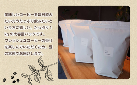 【トウミコーヒーロースタリー】トウミコーヒーブレンド（豆）大容量パック １kg