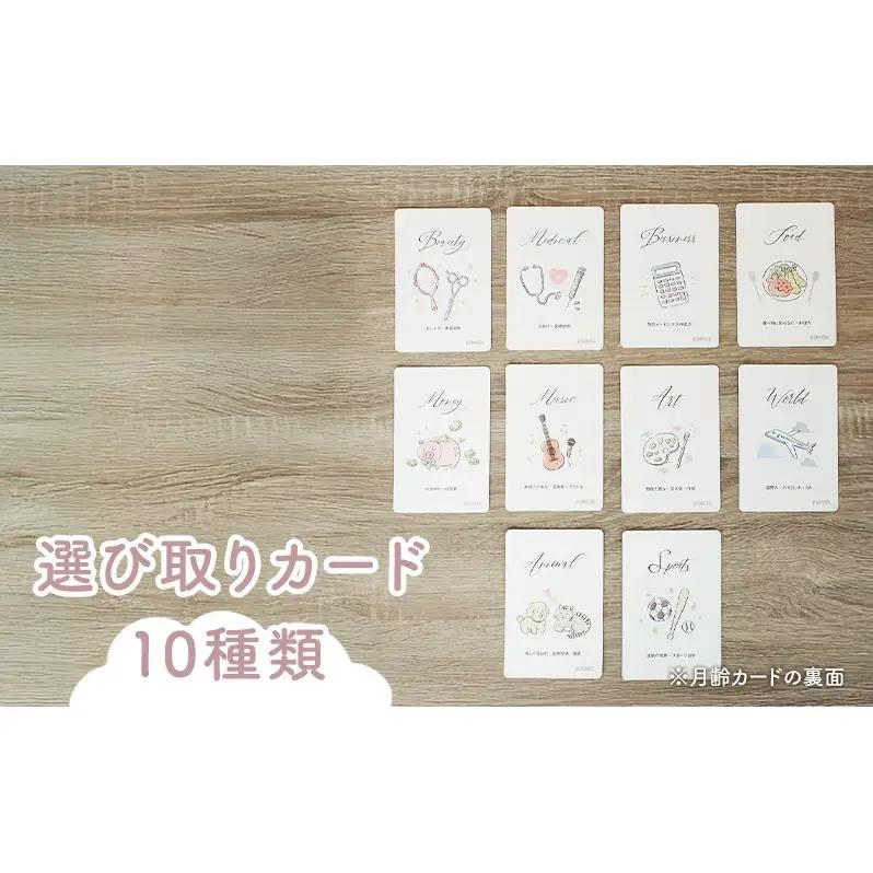 月齢・選び取りカード 1セット(12枚入り) (リバーシブル/オリジナルデザイン) マンスリーカード フォト 月齢カード 記念日 静岡 浜松市