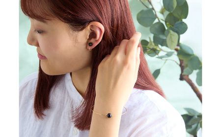 輪島でうまれた うるしのアクセサリーセット【イヤリング&ブレスレット】しっこく（黒） wa110-032