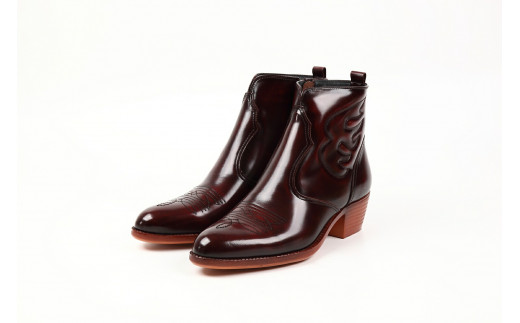 【Made in JAPAN】本革ウエスタンブーツ日本製 (サイズ：27.5cm　カラー：ワイン)