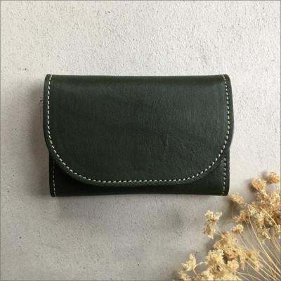 ふるさと納税 京丹後市 本革 【カードケース】 牛革 グリーン 栃木レザー使用 70mm×105mm コインポケット付き