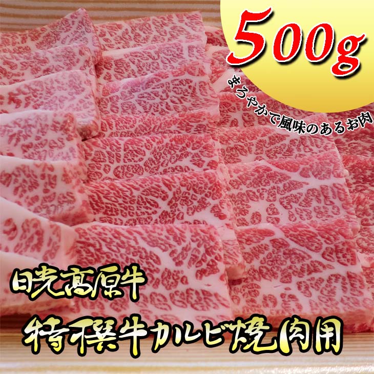 【ふるさと納税】日光高原牛特撰牛カルビ焼肉用500g入 肉 霜降り 焼肉 国産牛 グルメ 栃木県 送料無料