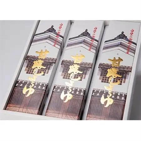甘露しょうゆ550ml×3本セット_しょうゆ 醤油 甘露しょうゆ 調味料 熟成 お刺身 寿司 冷奴 佐川醤油店 山口県 セット 化粧箱入り 贈答 人気 おすすめ お取り寄せ 送料無料_【1008783