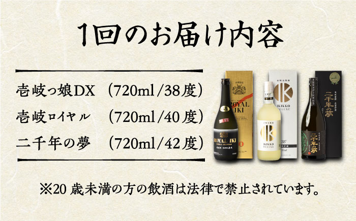 【全12回定期便】極上 壱岐焼酎 飲み比べ 3本セット《壱岐市》【下久土産品店】 酒 麦焼酎 壱岐 長崎 本格焼酎 セット 飲み比べ [JBZ039] 324000 324000円