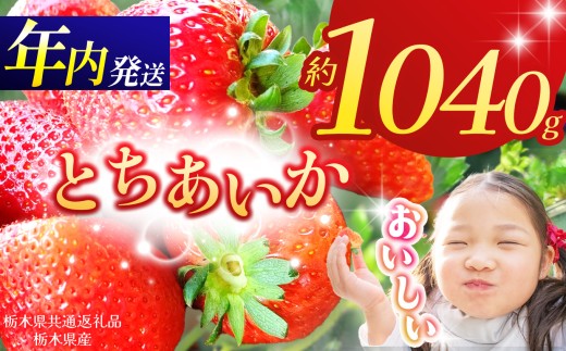 【栃木県共通返礼品】【2026年先行予約】とちあいか 260g×4P| 年内発送 果物 くだもの フルーツ 野菜 やさい ヤサイ 苺 イチゴ いちご とちあいか 新鮮 甘い 数量 限定 美味しい 果物 共通返礼品 フルーツ デザート 栃木県 那珂川町 送料無料