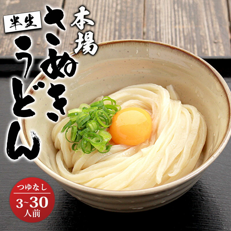 【ふるさと納税】 うどん百名店選出 さぬきうどん 半生うどん 選べる容量 3～30食 つゆなし 名店なかむら うどん 讃岐うどん 麺 ざるうどん ぶっかけうどん かけうどん 小麦 製麺 香川県 丸亀市 お取り寄せ グルメ 送料無料