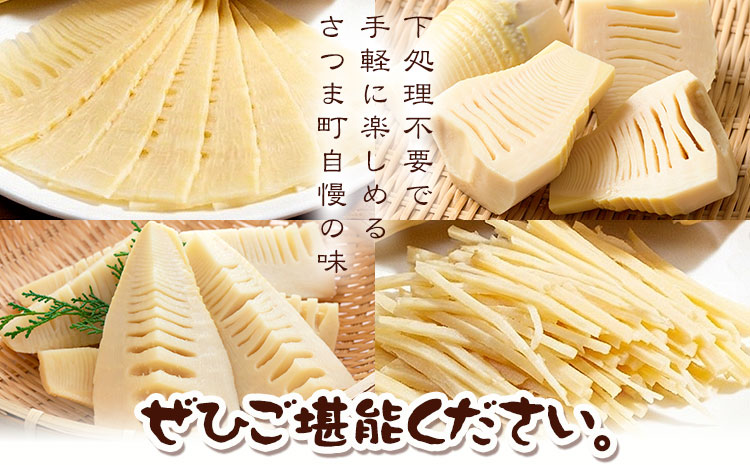 たけのこ水煮セット トライカット ブロック スライス 細切り 穂付こさんホール こさんスライス 北さつま農協《30日以内に出荷予定(土日祝除く)》鹿児島県 さつま町 たけのこ 水煮 和食 洋食 中華 