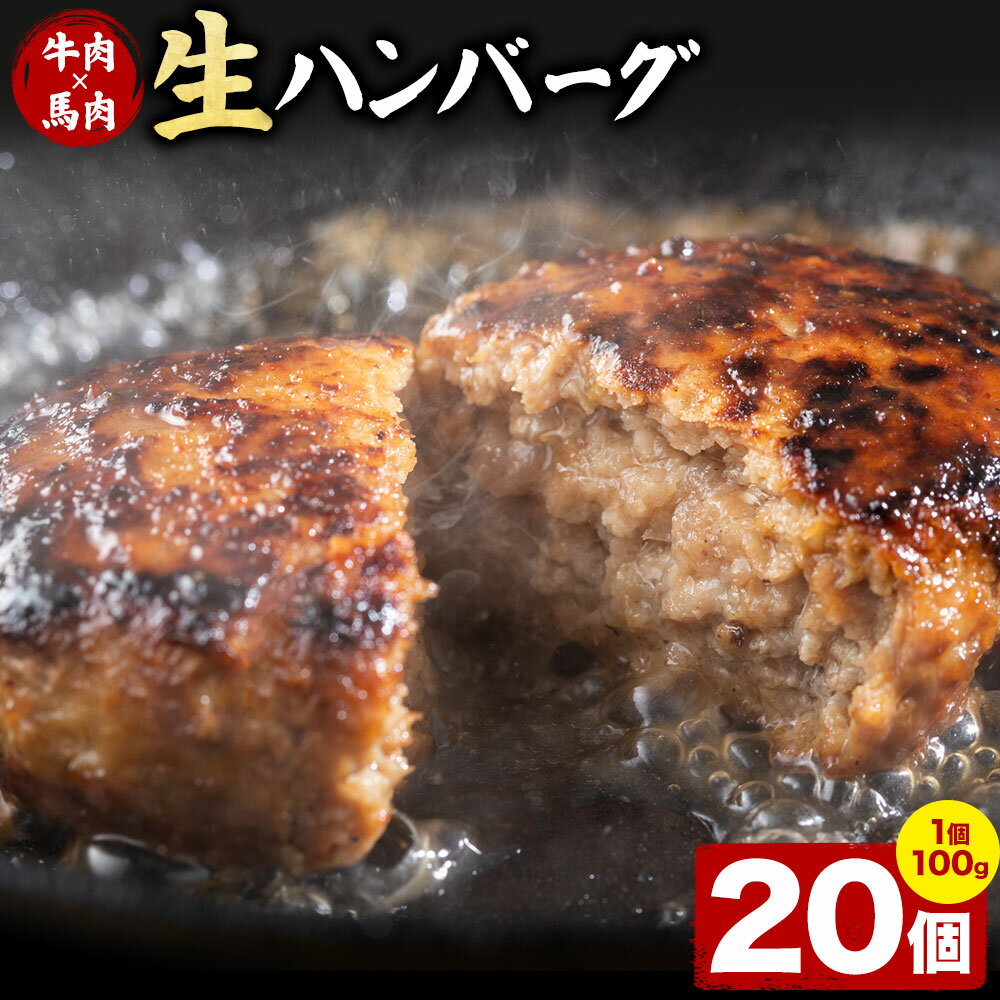 【ふるさと納税】 数量限定 特製 こだわり 生 ハンバーグ20個 計2kg《30日以内に出荷予定(土日祝除く)》 牛肉 和牛 国産牛 馬肉 お肉 冷凍 簡単 惣菜 送料無料