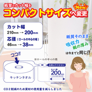 キッチンタオル 「フェルミキッチンタオル」1.5倍巻き 48個(4ロール × 12パック) (1ロール 2枚重ね 75カット) 強力吸収 厚手 丈夫 コンパクト 長持ち キッチンペーパー クッキングペ