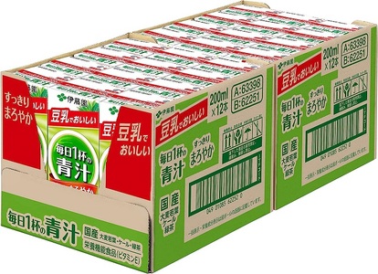 【定期便2回】紙毎日１杯の青汁すっきりまろやか豆乳ミックス２００ｍｌ　２４本入り｜伊藤園 野菜 フルーツ 豆乳 青汁 ジュース ドリンク 飲料 健康 食品 長期常温可能 長野県 松本市 ふるさと納税