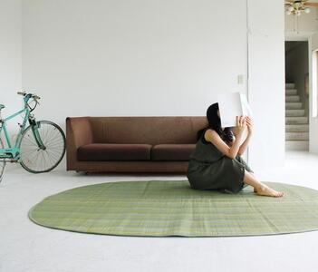 OTO い草ラグ(L)190×190cm【POKI-POKI GY】