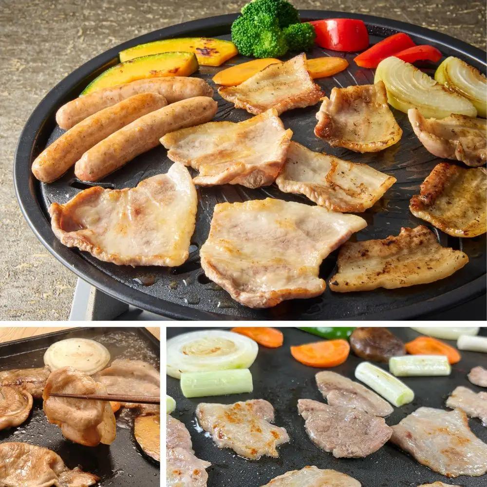 四元豚 4種の焼き肉セット 1kg GIFTON バラ モモ ロース 肩ロース 焼き肉 豚 豚肉 岩手県 北上市 ごえん株式会社 D0532 レビューキャンペーン