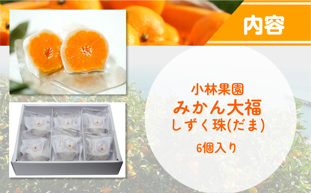 “本物産地の味” みかん大福「しずく珠(だま)」口いっぱいに広がる果汁!【C24-11】 YWTAD006